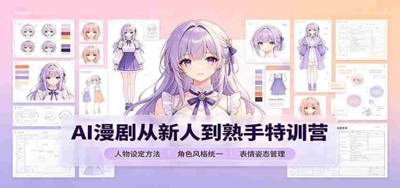 AI漫剧从新人到熟手特训营:剧本分镜创作,提示词模板,人物设定与工具资源-一起发