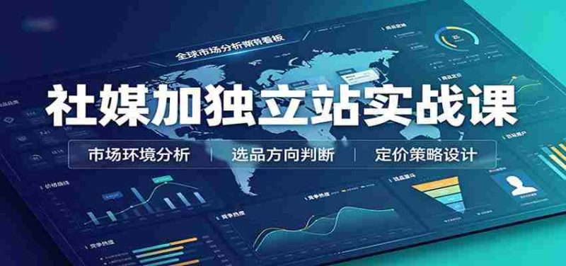 社媒加独立站实战课:市场环境选品定价,社媒运营建站,私域网红营销教学-一起发
