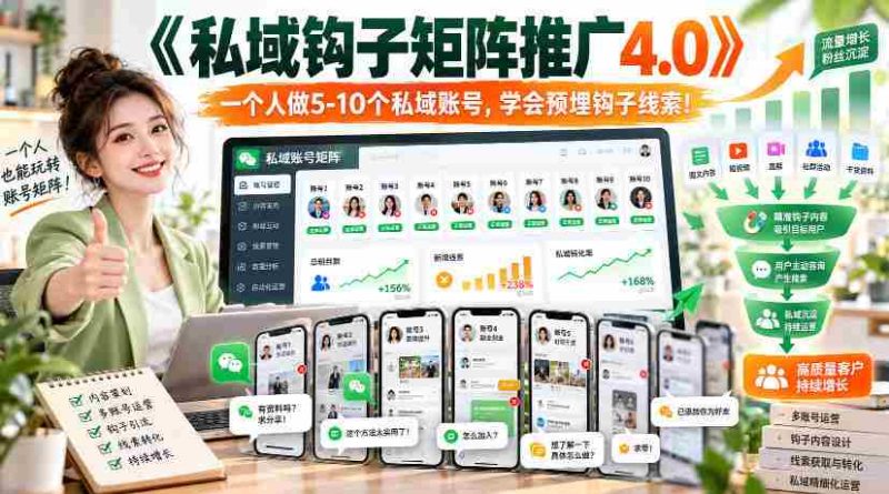 高清版】探索《私域矩阵攻略4.0》：轻松掌握五至十个账号，巧设线索钩子！-一起发
