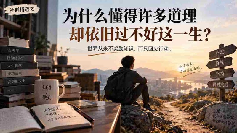 社群精选文:为什么懂得许多道理却依旧过不好这一生?-一起发