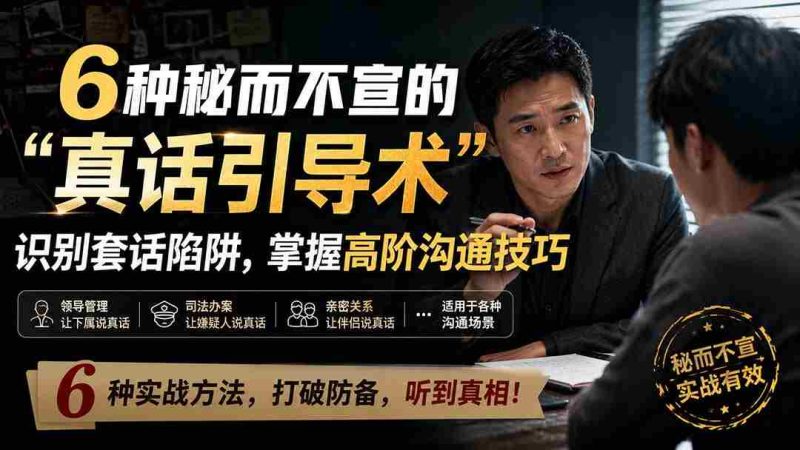（20113期）付费文章：6种秘而不宣的“真话引导术”识别套话陷阱，掌握高阶沟通技巧-一起发