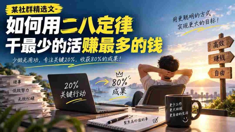 某社群精选文-如何用二八定律干最少的活赚最多的钱-一起发