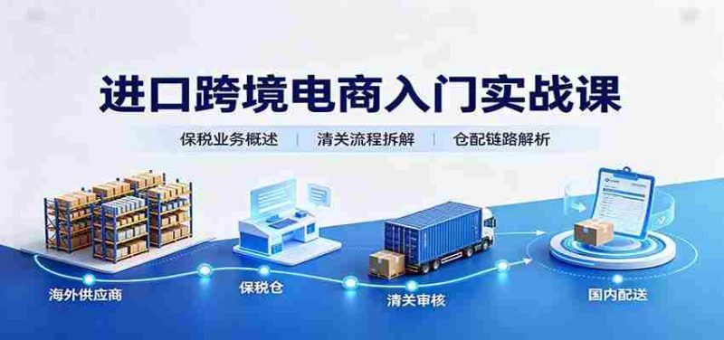 进口跨境电商入门实战课:基础概念政策解读,保税业务流程,多类系统模式教学-一起发