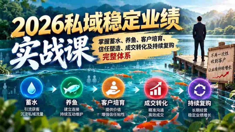 2026年度私域流量盈利攻略:全面解锁蓄客、养客、培育客户信任、实现交易转化与长久回购策略-一起发