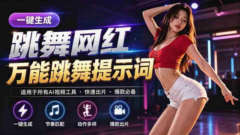 (20146期)跳舞网红一键生成!万能AI跳舞提示词-任何模型都能用-一起发