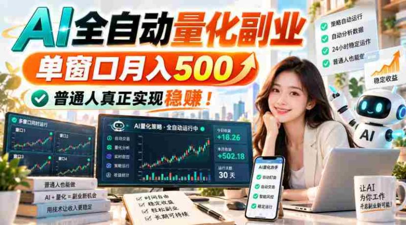 智能量化助手,一屏月入过千,普通大众轻松踏稳财富之路!-一起发