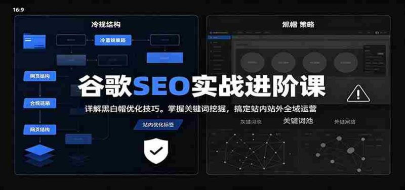 2026谷歌SEO实战进阶课:详解黑白帽优化技巧,掌握关键词挖掘,搞定站内站外全域运营-一起发