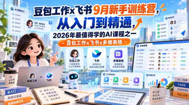 9月飞书豆包工作新兵训练营:全方位掌握多维表格,2026年必学AI课程之一!-一起发