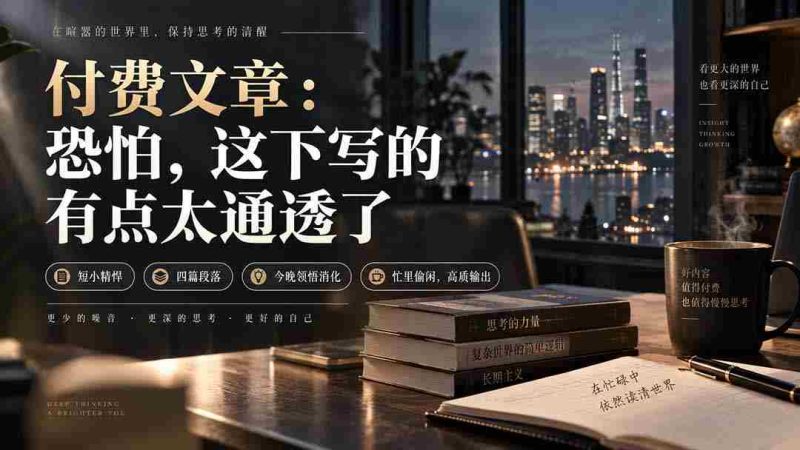 （20317期）灏泽付费文章：恐怕，这下写的有点太通透了-一起发