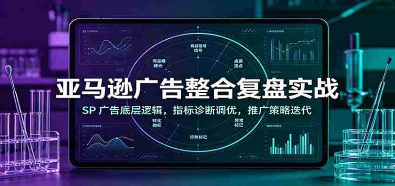 亚马逊广告整合复盘实战:SP广告底层逻辑,指标诊断调优,推广策略迭代-一起发