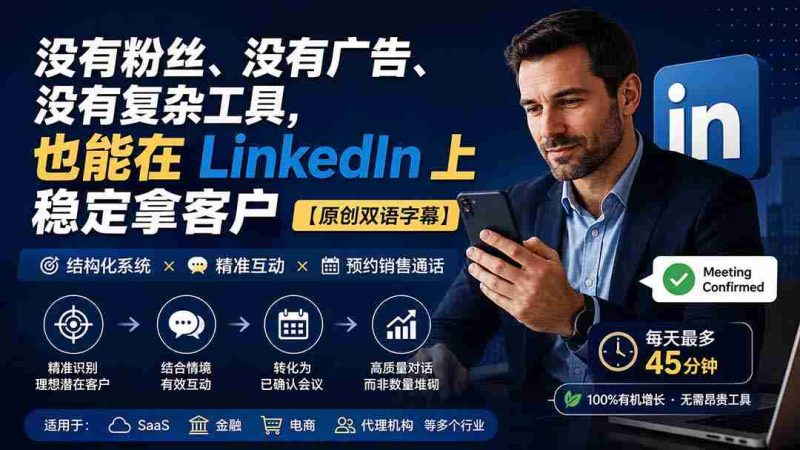 (20220期)没有粉丝、没有广告、没有复杂工具,也能在 LinkedIn 上稳定拿客户【原创双语字幕】-一起发