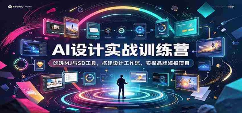 AI设计实战训练营:吃透MJ与SD工具,搭建设计工作流,实操品牌海报项目-一起发