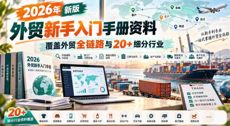 2026全新外贸初学者指南,囊括外贸全流程及逾20个专业领域知识-一起发
