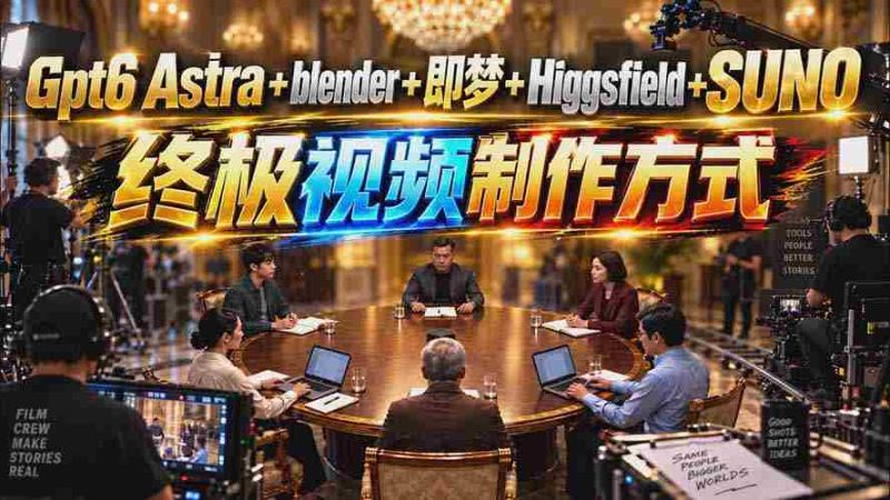 探索新境界:GPT-6引擎联动Blender、即梦、Higgsfield与Suno,打造影视制作巅峰之道-一起发