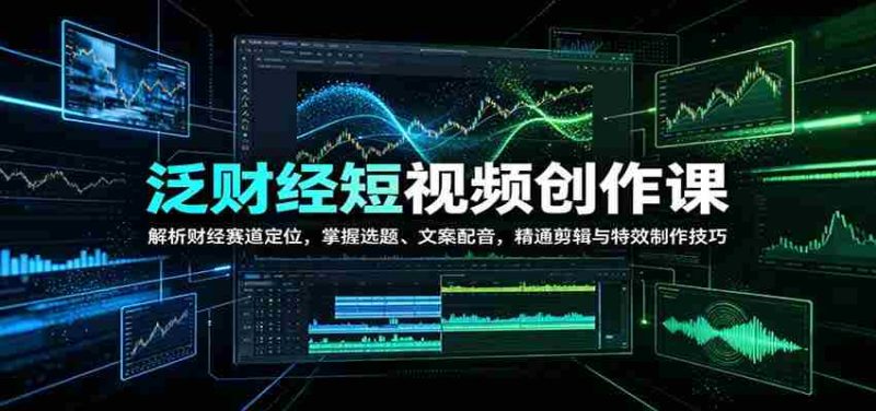 泛财经短视频创作课:解析财经赛道定位,掌握选题、文案配音,精通剪辑与特效制作技巧-一起发