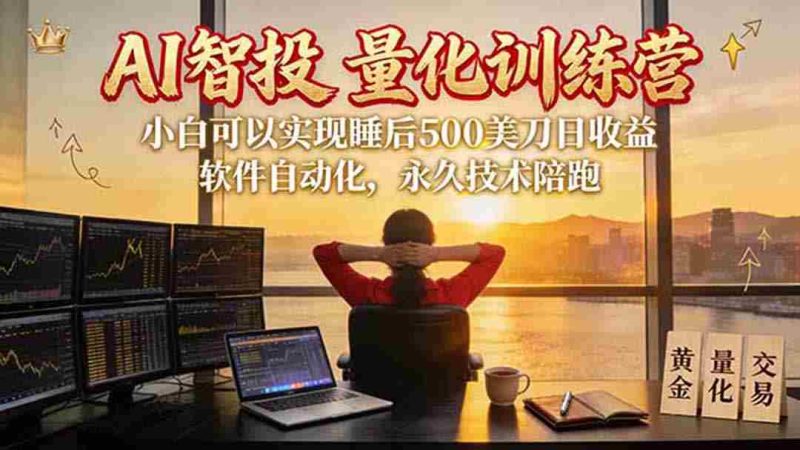 AI智投EA量化训练营【第三期】,多策略智投+防爆技术+趋势分析 ,轻松上手,矩阵放大,长期稳定。-一起发