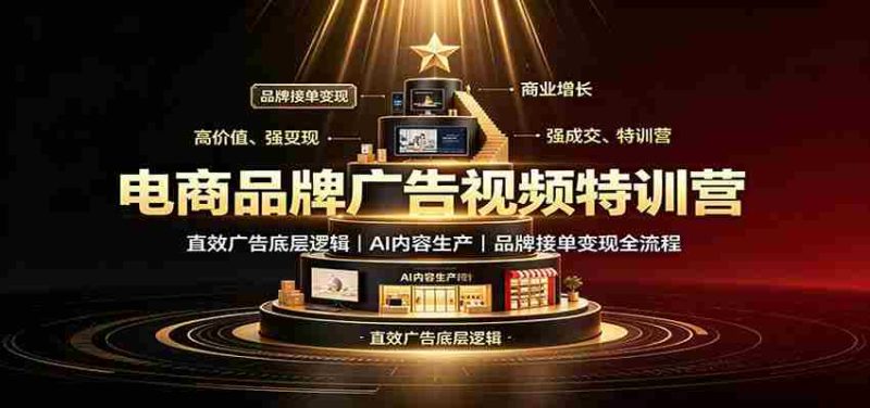 电商品牌广告视频特训:直效广告底层逻辑,AI内容生产,品牌接单变现全流程-一起发