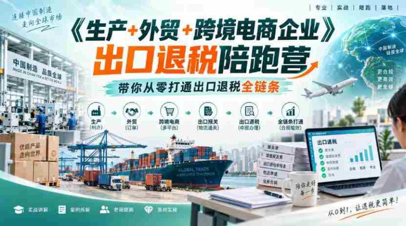 外贸企业一站式出口退税攻略营：生产、跨境电商齐参与，助你轻松入门-一起发
