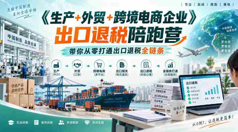 外贸企业一站式出口退税攻略营：生产、跨境电商齐参与，助你轻松入门-一起发