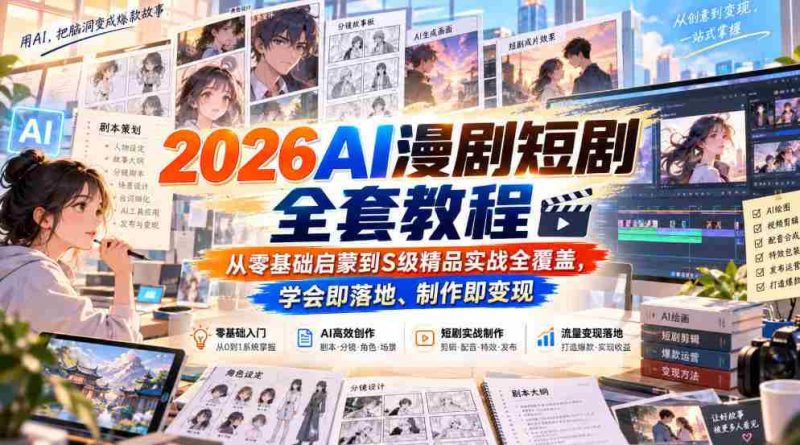 全解析】2026年AI动画剧集制作攻略:从新手起步至顶尖实战,学成即能盈利-一起发