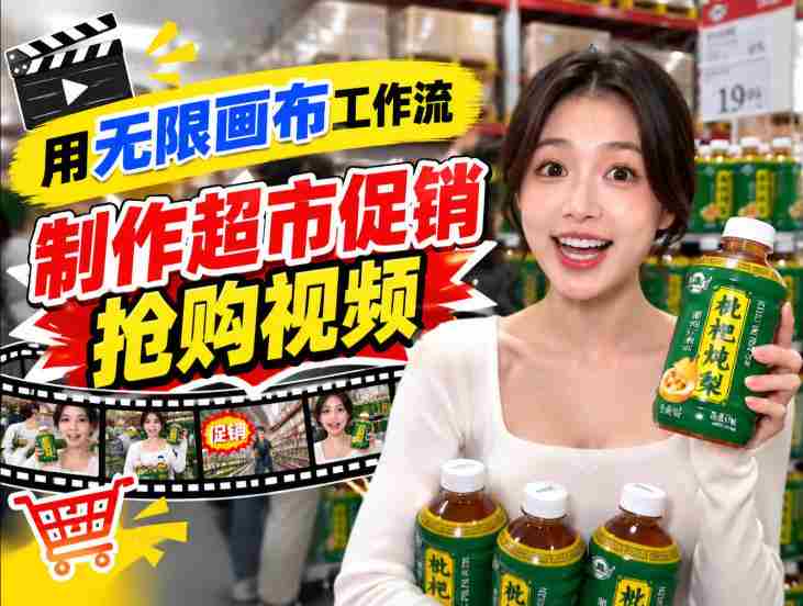 畅享无限创意,超市促销视频狂潮来袭!TikTok抖音带货短视频一键生成,抢购热潮一触即发!-一起发