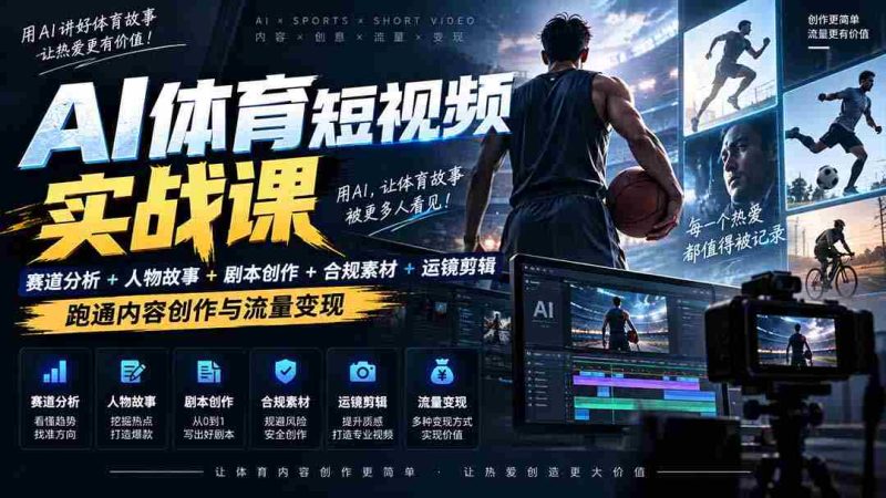 AI运动短视频领域顶尖策略揭秘:深度解析+人物传奇+剧情编写+版权维护+镜头剪辑,解锁流量盈利秘籍——日入千金不是梦-一起发