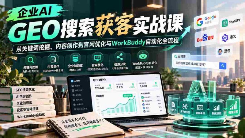 AI赋能企业地理信息搜索:揭秘关键词挖掘、内容制作、官网升级及WorkBuddy自动化全攻略-一起发