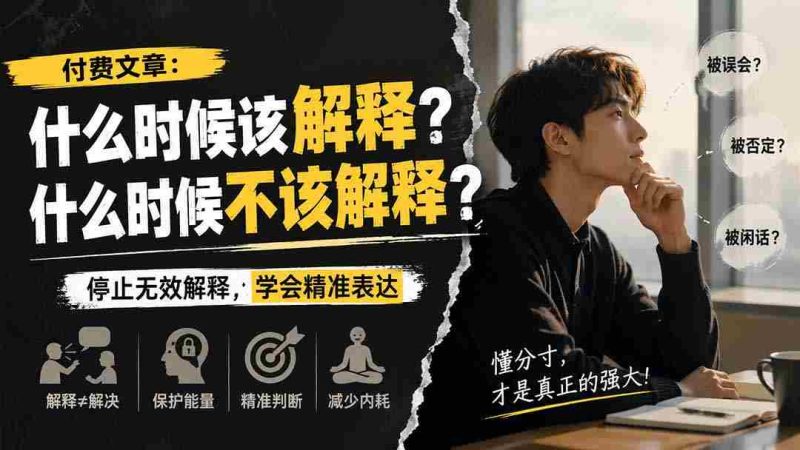 (20223期)付费文章:什么时候该解释?什么时候不该解释?-一起发