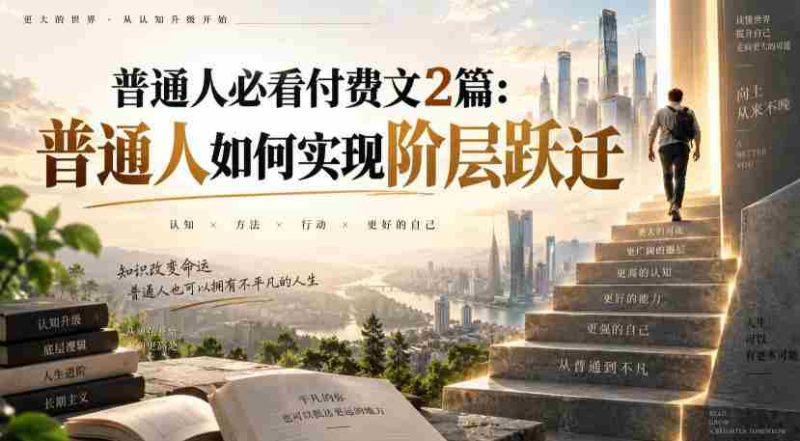 普通人必看付费文2篇:普通人如何实现阶层跃迁-一起发