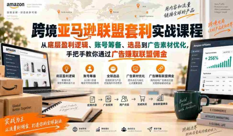 实战攻略:深度揭秘亚马逊跨境联盟盈利秘籍,全面涵盖账号搭建、选品技巧及广告素材优化,助你广告联盟佣金收入轻松提升-一起发