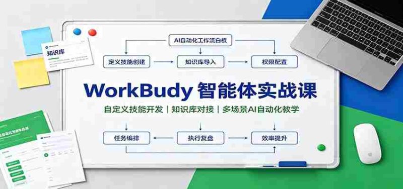 WorkBuddy智能体实战课:自定义技能开发,知识库对接,多场景AI自动化教学-一起发