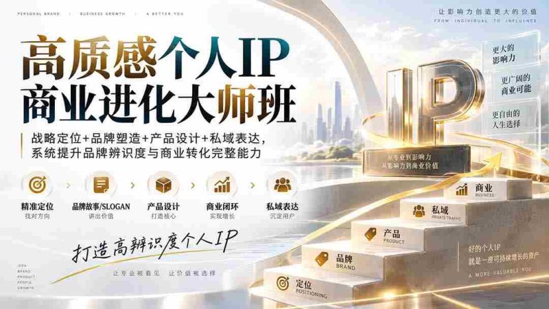(20324期)高质感个人IP商业进化大师班:战略定位+品牌塑造+产品设计+私域表达,系统提升品牌辨识度与商业转化完整能力-一起发