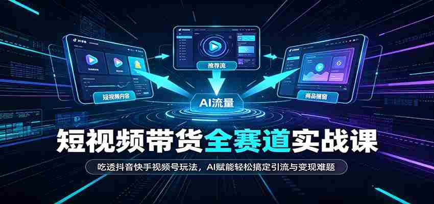 短视频带货全赛道：吃透抖音快手视频号玩法，AI赋能轻松搞定引流与变现难题-一起发