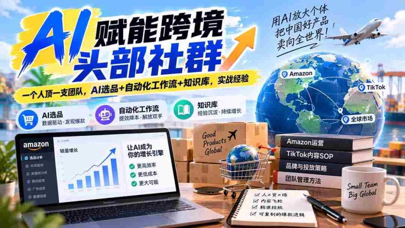 AI赋能跨境头部社群-更新9月:一个人顶一支团队,AI选品+自动化工作流+知识库,实战经验-一起发