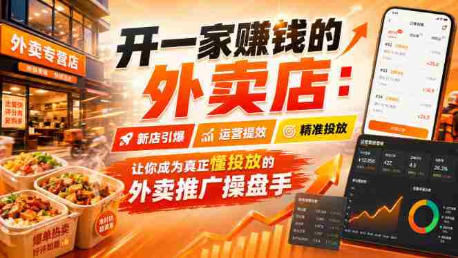 开一家賺钱的外卖店:新店引爆·运营提效·精准投放,让你成为真正懂投放的外卖推广操盘手-一起发