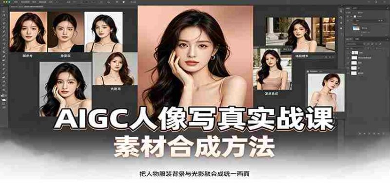 AIGC人像写真实战课:软件平台部署筹备,素材合成方法,多题材写真案例-一起发