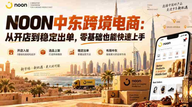 NOON中东跨境电商:从开店到稳定出单,零基础也能快速上手(更新2026)-一起发