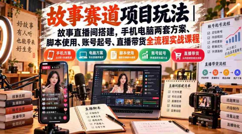 探索故事直播奥秘:全方位实战指南,手机电脑双管齐下,揭秘脚本技巧与账号运营,一网打尽直播带货全链路策略-一起发