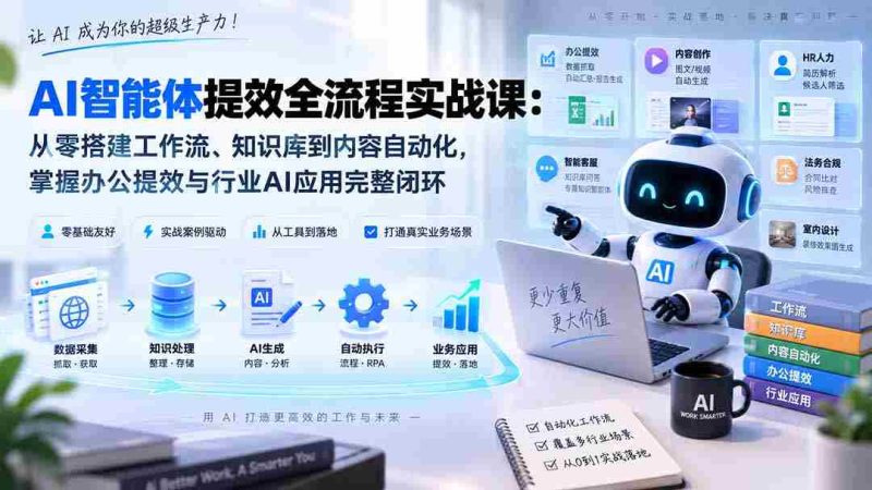 (20260期)AI智能体提效全流程实战课:从零搭建工作流、知识库到内容自动化,掌握办公提效与行业AI应用完整闭环-一起发