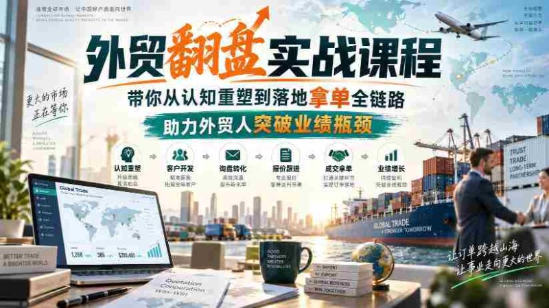 外贸翻盘实战课程,带你从认知重塑到落地拿单全链路,助力外贸人突破业绩瓶颈-一起发