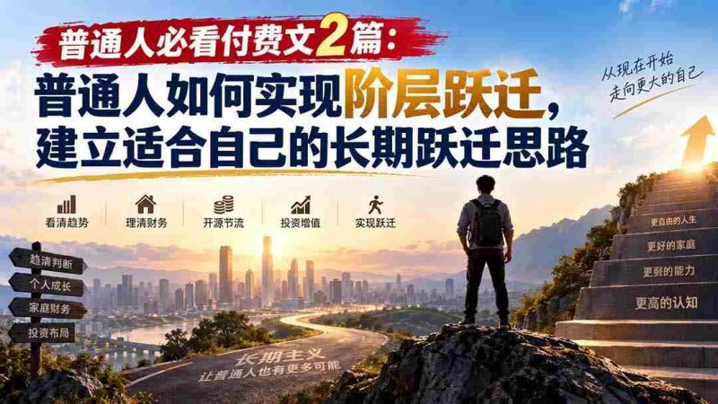 (20262期)普通人必看付费文2篇:普通人如何实现阶层跃迁,建立适合自己的长期跃迁思路-一起发
