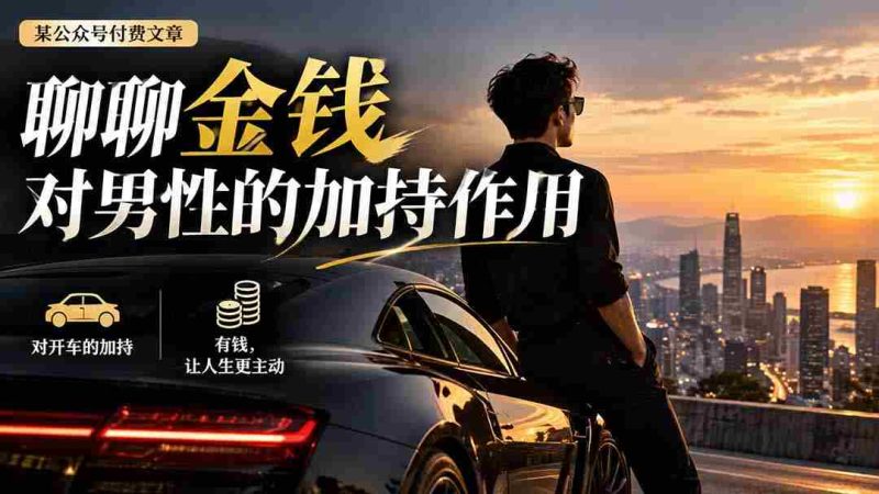 【无水印】某公众号付费文章:聊聊金钱对男性的加持作用-一起发