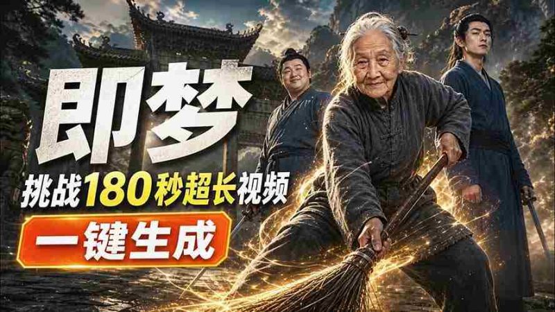(20112期)即梦挑战180秒超长视频!一键生成3分钟电影?完整制作流程详细分享!-一起发