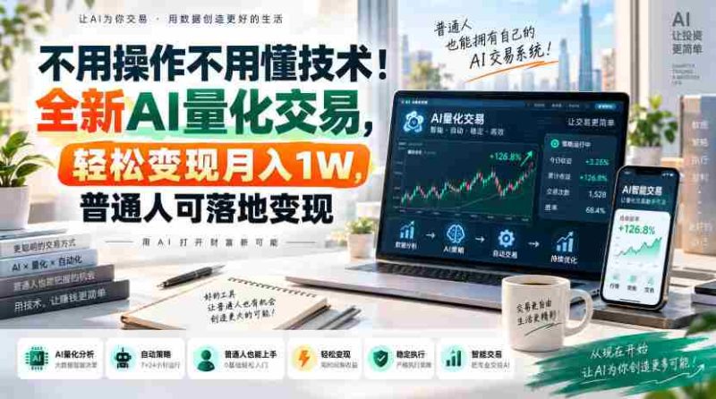不用操作不用懂技术！全新AI量化交易，轻松变现月入1W，普通人可落地变现！【揭秘】-一起发