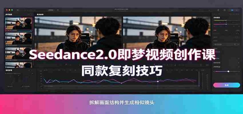 Seedance2.0即梦视频创作课:剧本式视频制作,同款复刻技巧,多行业案例落地教学-一起发