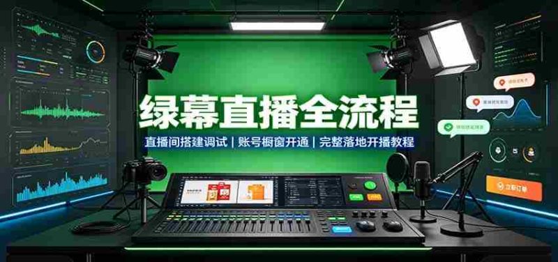 绿幕直播全流程:直播间搭建调试,账号橱窗开通,完整落地开播教程-一起发