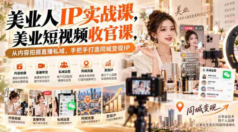 纯享版】美业达人IP养成指南:短视频巅峰之作,全方位指导直播变现,解锁同城影响力密码-一起发