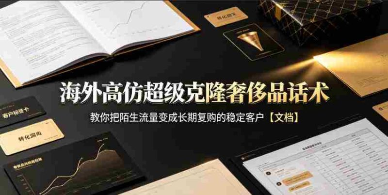 海外高仿超级克隆奢侈品话术,教你把陌生流量变成长期复购的稳定客户【文档】-一起发