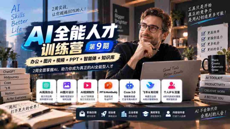 第九期】两周速成AI高手,超越行业80%选手,助你成为AI领域的全能精英-一起发