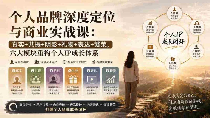(20140期)个人品牌深度定位与商业实战课:真实+共振+阴影+礼物+表达+繁荣,六大模块重构个人IP成长体系-一起发